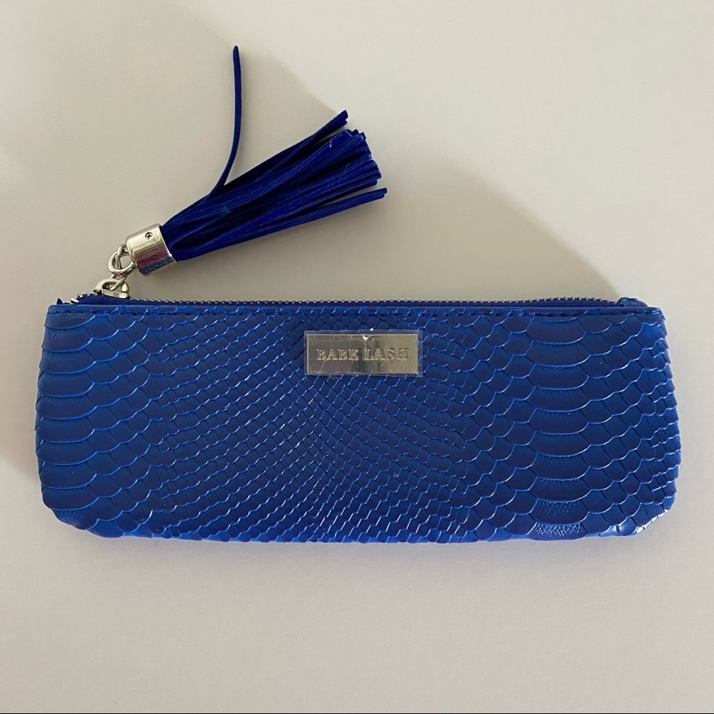 NEW Babe Lash Blue Zipper Tassel Blue Makeup Cosmetic Bag